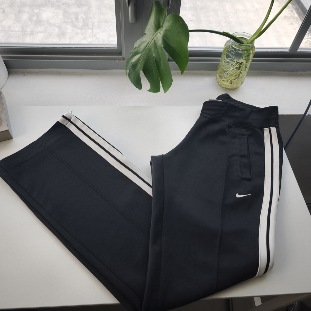 Nike Black Track Pants with White Stripes
